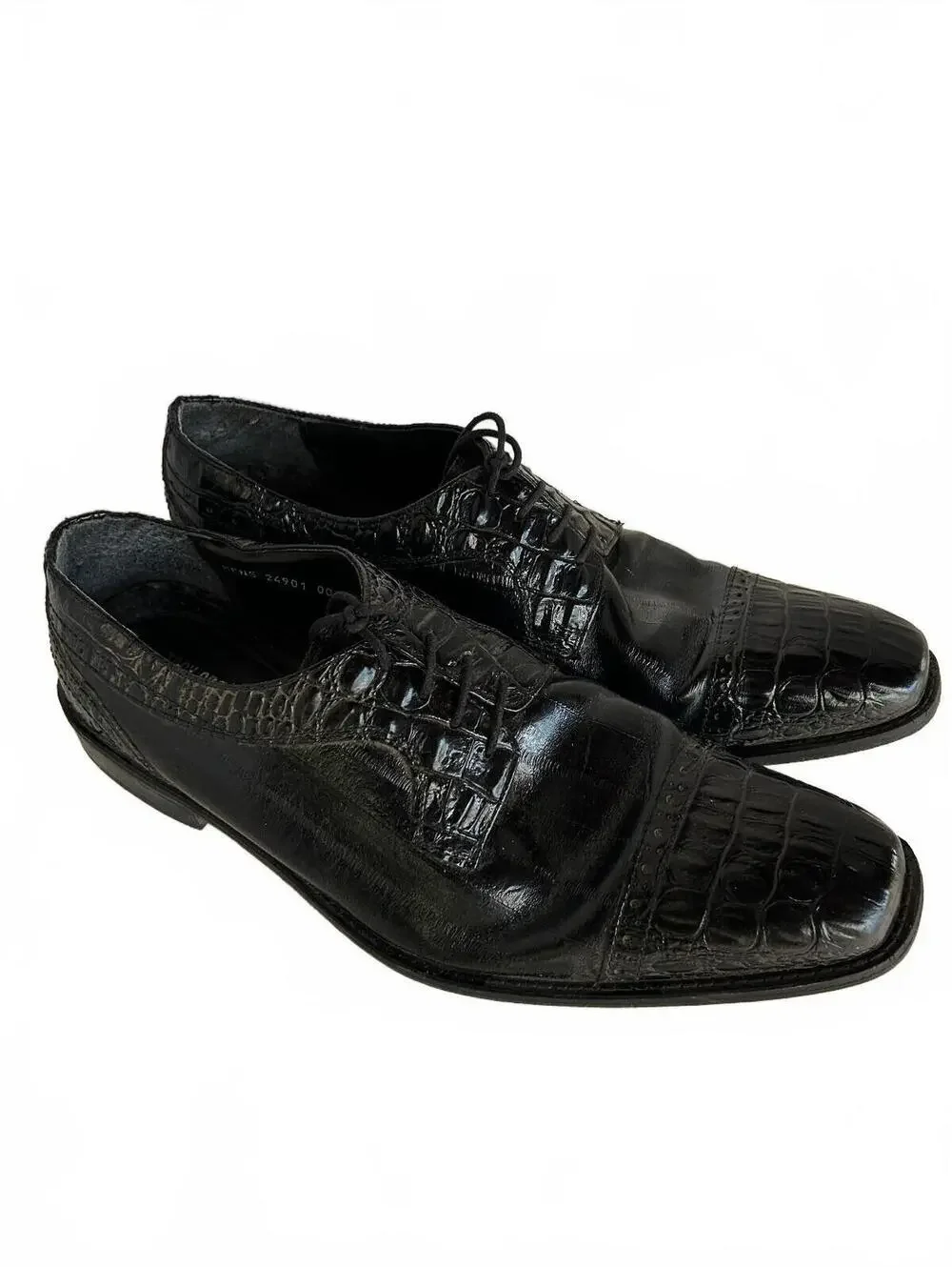 Stacy Adams Esposito Black Croc Leather Dress Shoes Men 12